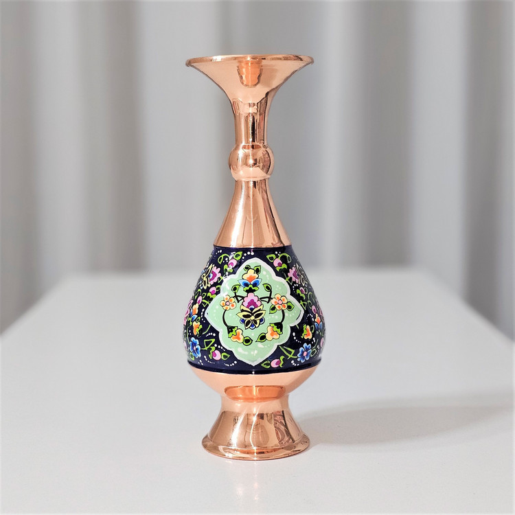 گلدان مس و پرداز ارتفاع 20 سانتی