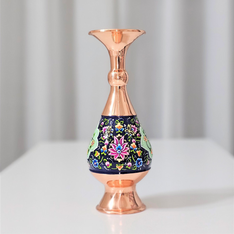 گلدان مس و پرداز ارتفاع 20 سانتی مجموعه دو عددی