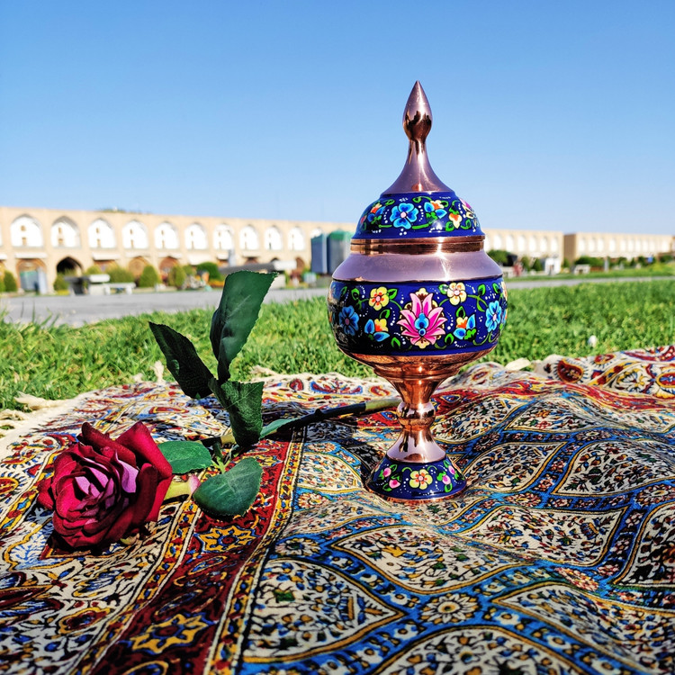 ست گلدان 16 و شکلات خوری پایه دار 20 مس و پرداز