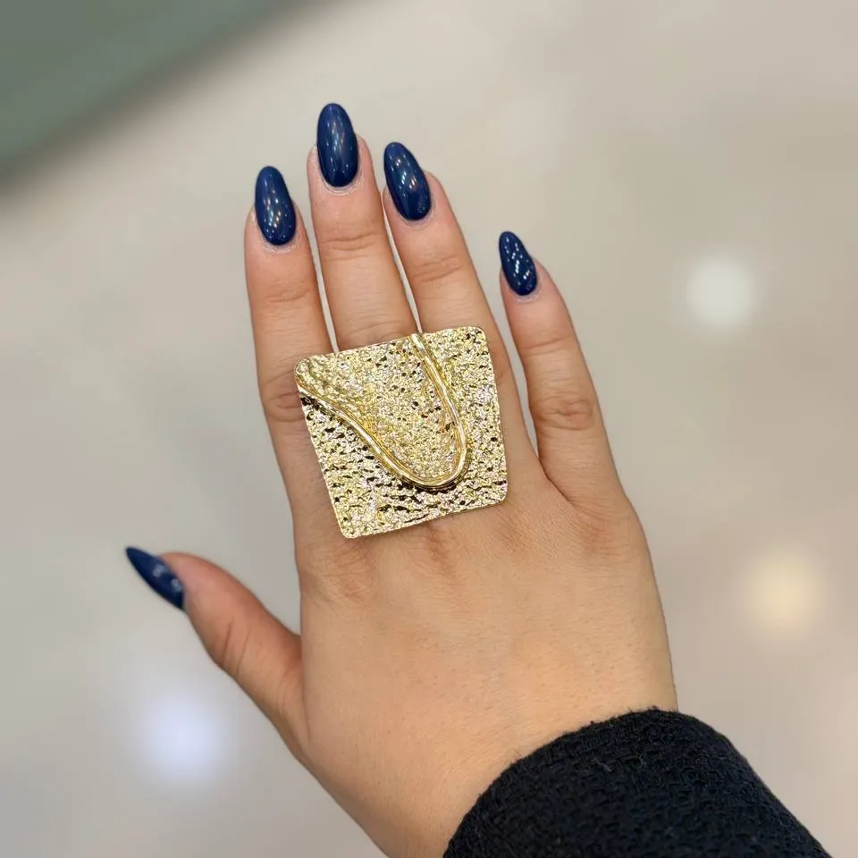 انگشتر زنانه مینیمال مربعی آبکاری درجه یک نقره و رادیوم رنگ ثابت کد zgy (پس کرایه)