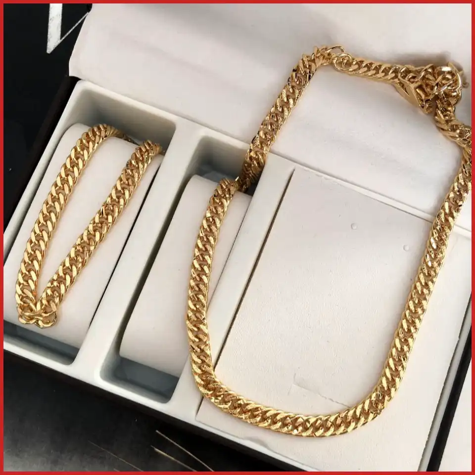 ست گردنبند و دستبند مدل کارتیر Cartier آبکاری ضد حساسیت رنگ ثابت کد zsm (پس کرایه)