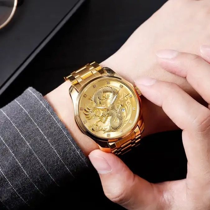 ساعت مچی عقربهای مردانه مدل دراگون اژدها کد 10 tt