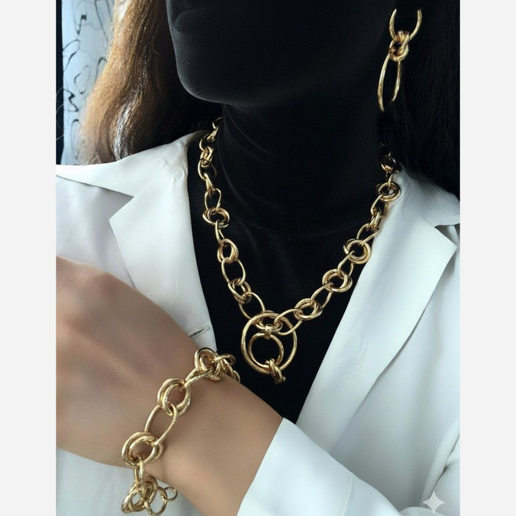سرویس زنانه طرح حلقه ای رنگ ثابت کد zmh (پس کرایه)