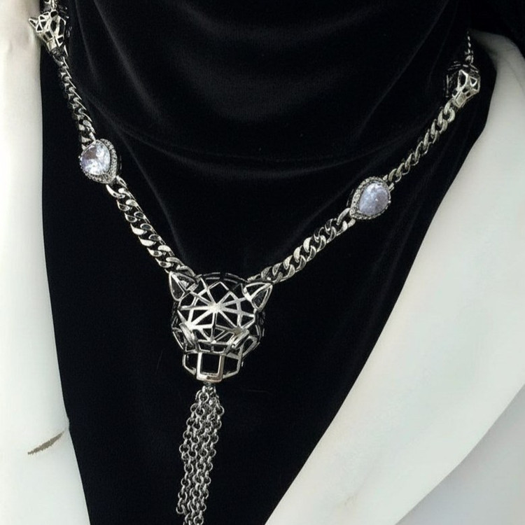 سرویس زنانه پلنگی(پنتر) لیزری سیلور رنگ ثابت کد zmh (پس کرایه)