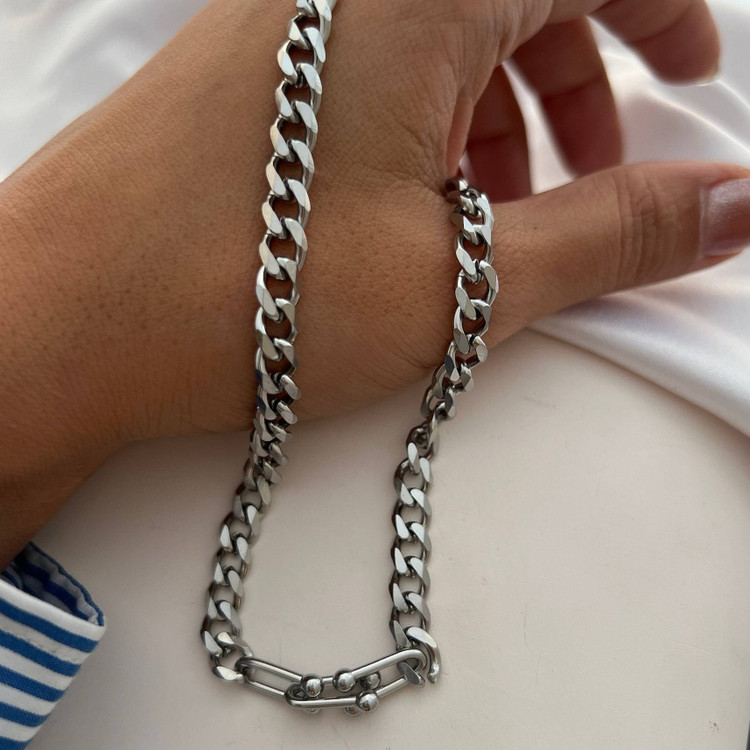 گردنبند زنجیر کارتیر Cartier با پلاک طرح تیفانی رنگ کاملا ثابت کد ztj (پس کرایه)