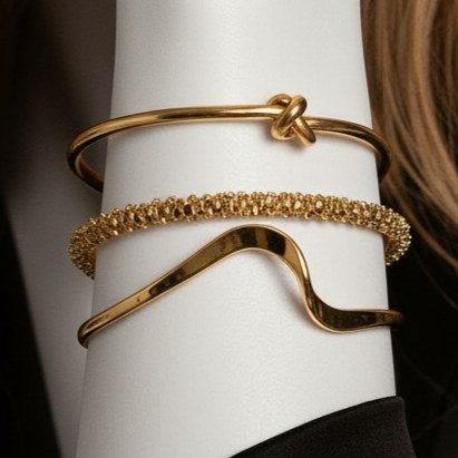 دستبند بنگل زنانه طرح گره کارتیر Cartier فری سایز freesize رنگ ثابت کد ztj (پس کرایه)