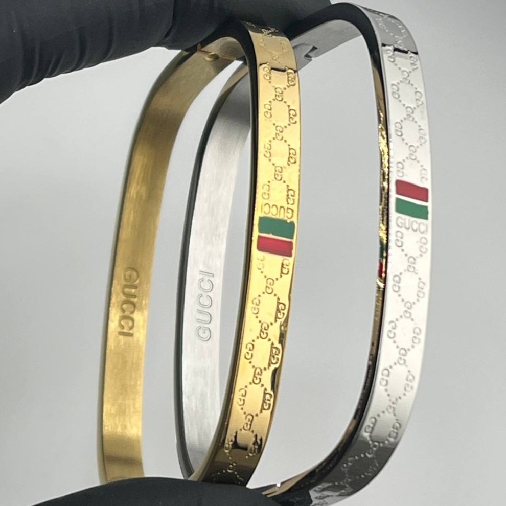 دستبند اسپرت گوچی GUCCI استیل عیار 316  رنگ ثابت کیفیت عالی ضد حساسیت کد zki (پس کرایه)