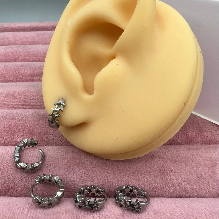 گوشواره استیل زنانه طرح اسپرت حلقه ای تنوع طرح رنگ ثابت و ضد حساسیت کد sf (پس کرایه)