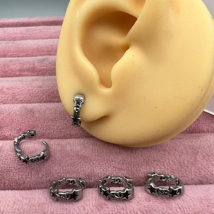 گوشواره استیل زنانه طرح اسپرت حلقه ای تنوع طرح رنگ ثابت و ضد حساسیت کد sf (پس کرایه)