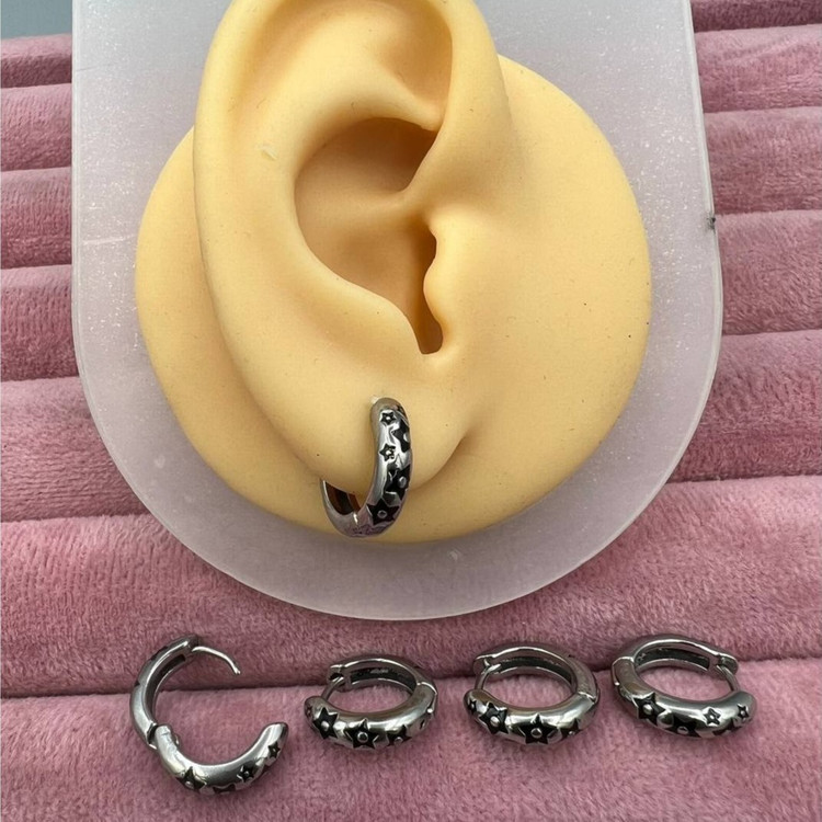 گوشواره استیل زنانه طرح حلقه ای اسپرت تنوع طرح رنگ ثابت و ضد حساسیت کد sf (پس کرایه)