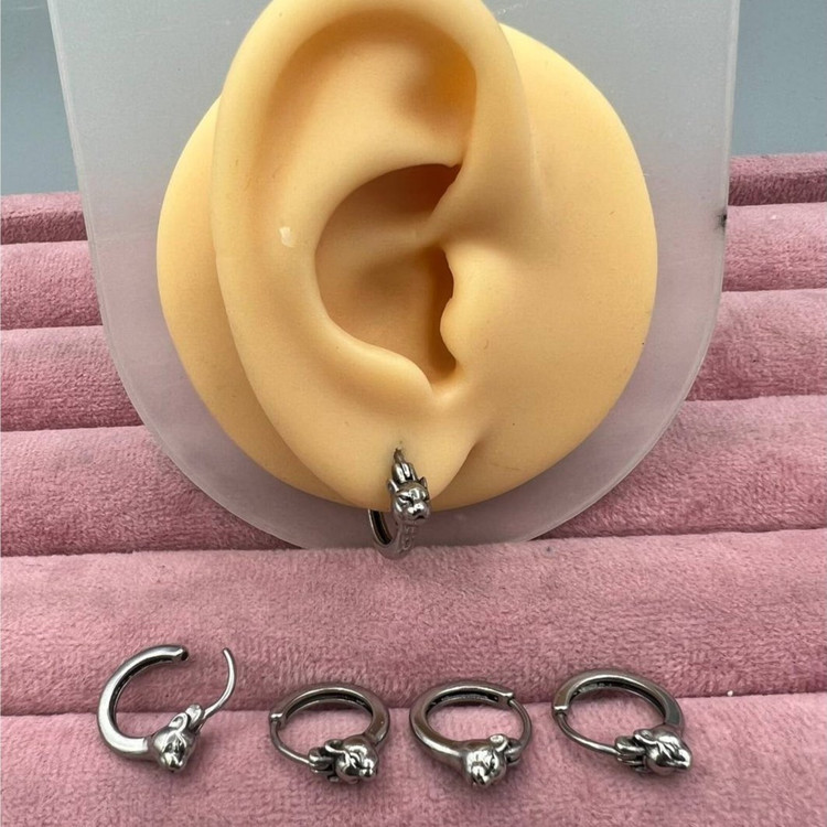 گوشواره استیل زنانه طرح حلقه ای اسپرت تنوع طرح رنگ ثابت و ضد حساسیت کد sf (پس کرایه)