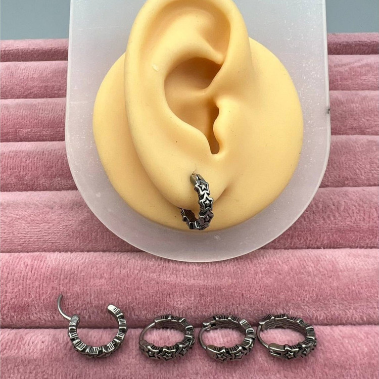 گوشواره استیل زنانه طرح حلقه ای اسپرت تنوع طرح رنگ ثابت و ضد حساسیت کد sf (پس کرایه)