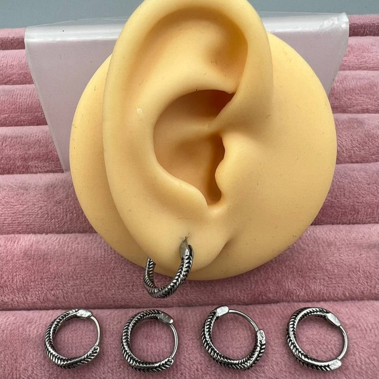 گوشواره استیل زنانه طرح حلقه ای اسپرت تنوع طرح رنگ ثابت و ضد حساسیت کد sf (پس کرایه)