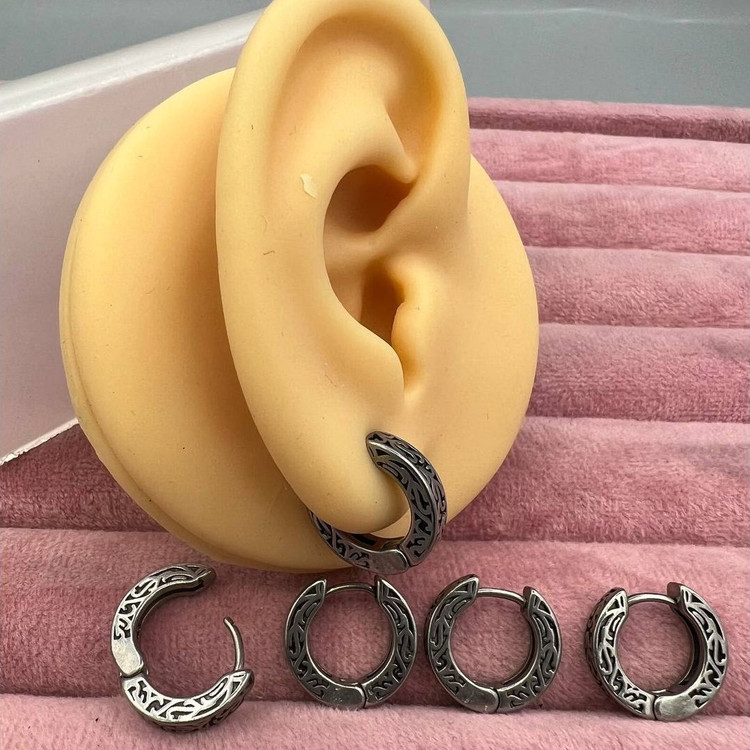 گوشواره استیل زنانه طرح حلقه ای اسپرت تنوع طرح رنگ ثابت و ضد حساسیت کد sf (پس کرایه)