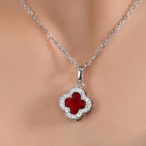 نیم ست گردنبند و گوشواره جواهری نگین مخراج مدل ونکلیف رنگ ثابت کد mp (پس کرایه)