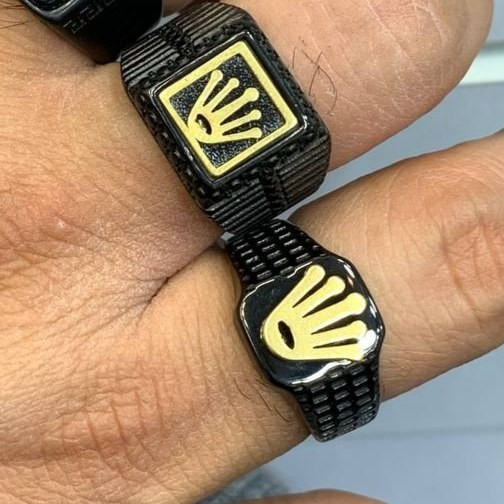 انگشتر استیل مردانه طرح رولکس Rolex رنگ ثابت کد bn (پس کرایه)