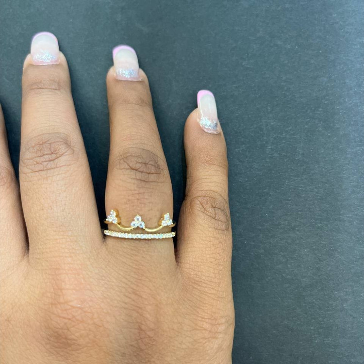 انگشتر طرح جواهری زنانه طرح دایره نگین فری سایز Free size تنوع طرح رنگ ثابت کد bn (پس کرایه)