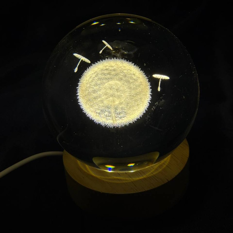 دکوری گوی کریستالی Led ال ای دی دار طرح قاصدک تنوع طرح کد sm (پس کرایه)