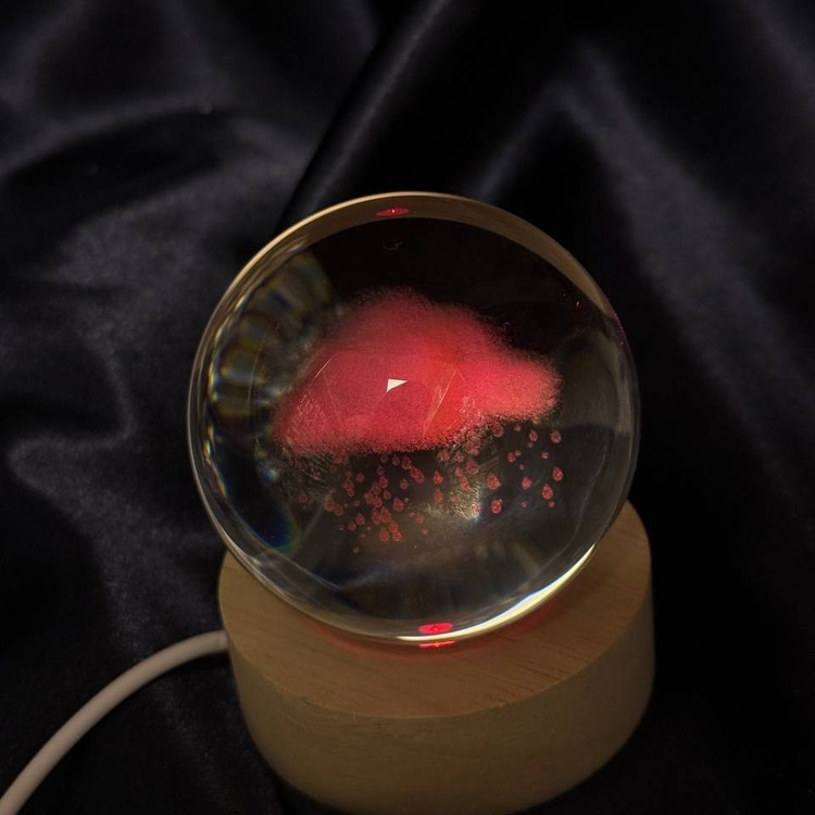 دکوری گوی کریستالی Led ال ای دی دار طرح دختر و پسر تنوع طرح و رنگ کد sm (پس کرایه)