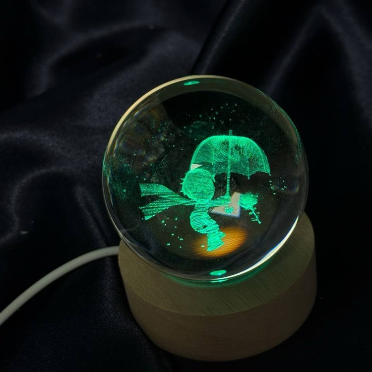 دکوری گوی کریستالی Led ال ای دی دار طرح دختر و پسر تنوع طرح و رنگ کد sm (پس کرایه)