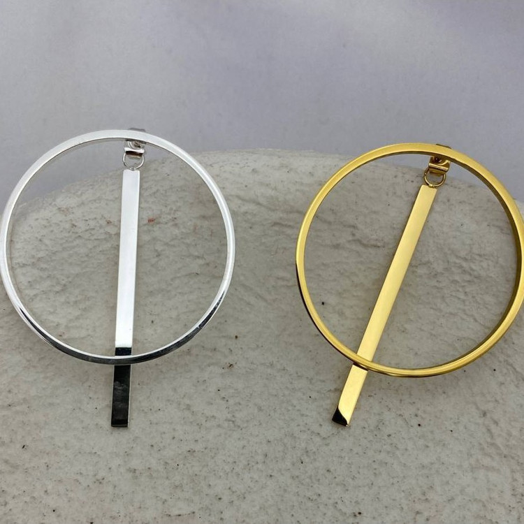 گوشواره استیل زنانه طرح مینیمال دفرمه تنوع طرح رنگ ثابت کد tj (پس کرایه)