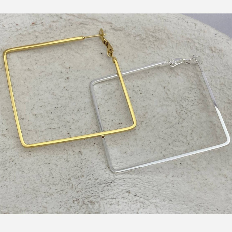 گوشواره استیل زنانه طرح هندسی تنوع طرح رنگ ثابت کد tj (پس کرایه)