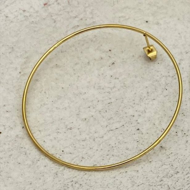 گوشواره استیل زنانه مدل حلقه ای میخی رنگ ثابت کد tj (پس کرایه)