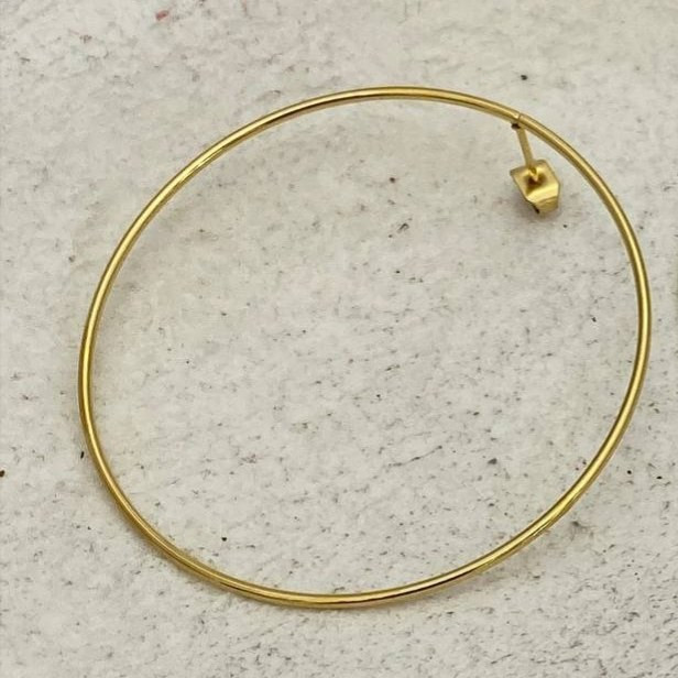 گوشواره استیل زنانه مدل حلقه ای میخی رنگ ثابت کد tj (پس کرایه)