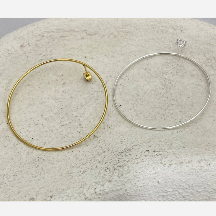 گوشواره استیل زنانه مدل حلقه ای میخی رنگ ثابت کد tj (پس کرایه)