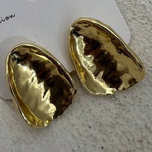 گوشواره آبکاری نقره دفرمه رنگ ثابت کد tj (پس کرایه)