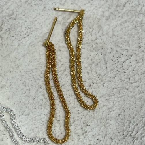 گوشواره آبکاری نقره طرح خاویاری رنگ ثابت کد tj (پس کرایه)