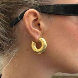 گوشواره زنانه مدل مینیمال حلقه ای آینه ای رنگ ثابت کد gy