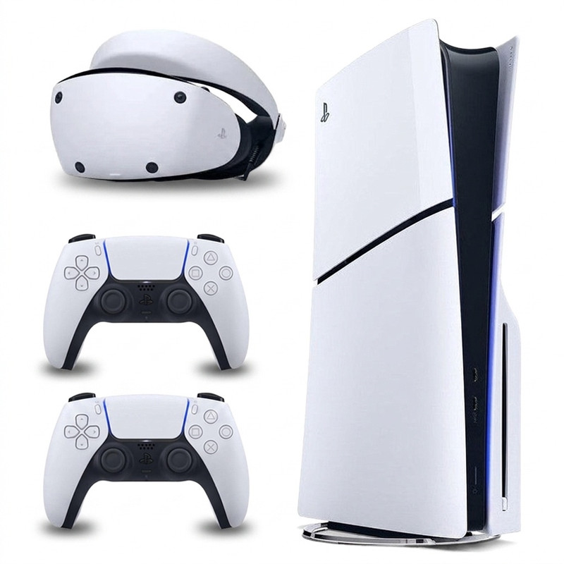 کنسول بازی سونی مدل PlayStation 5 Slim ظرفیت 1 ترابایت ریجن 2016A اروپا به همراه دسته اضافی و هدست VR2