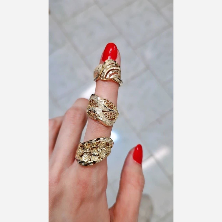 انگشتر زنانه طرح طلا شیک طلاروس ابکاری شده