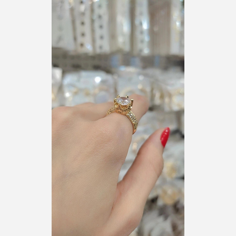انگشتر زنانه مارک پرنس رنگ ثابت طرح طلا