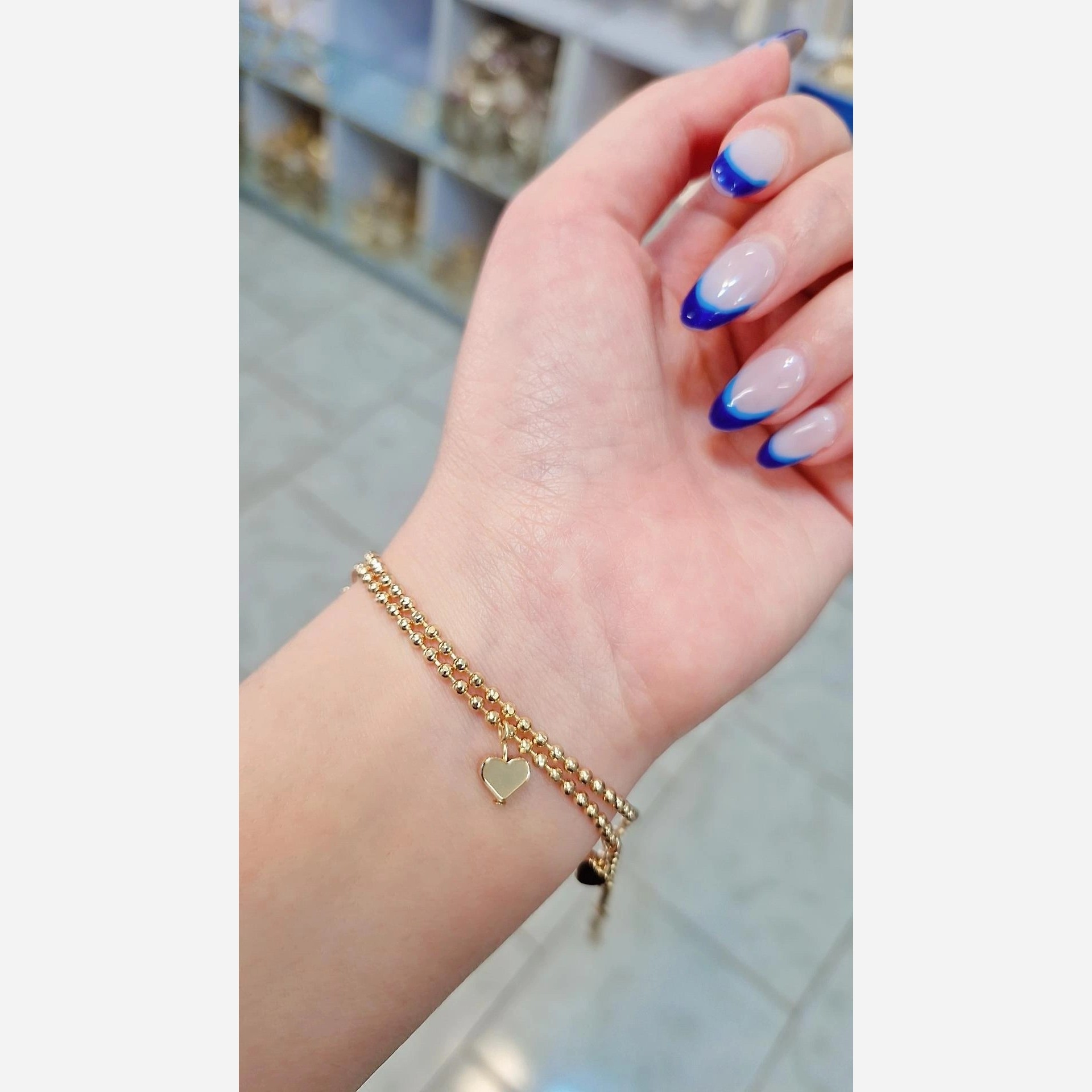 دستبند ژوپینگ زنانه رنگ ثابت قلبی
