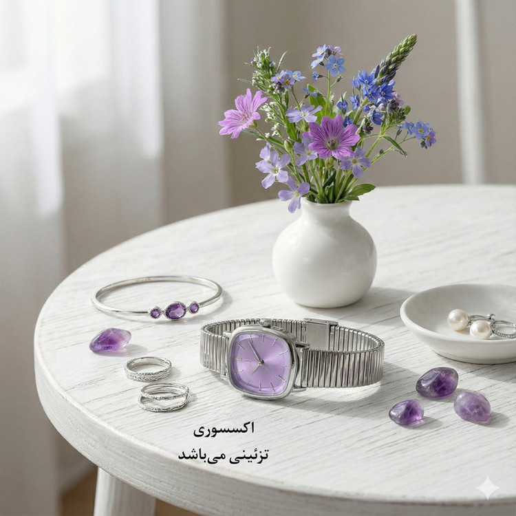 ساعت مچی عقربهای کوارتز زنانه مدل مینیمال اسپرت لوکس بند کرکره ای نرم کد Ro2