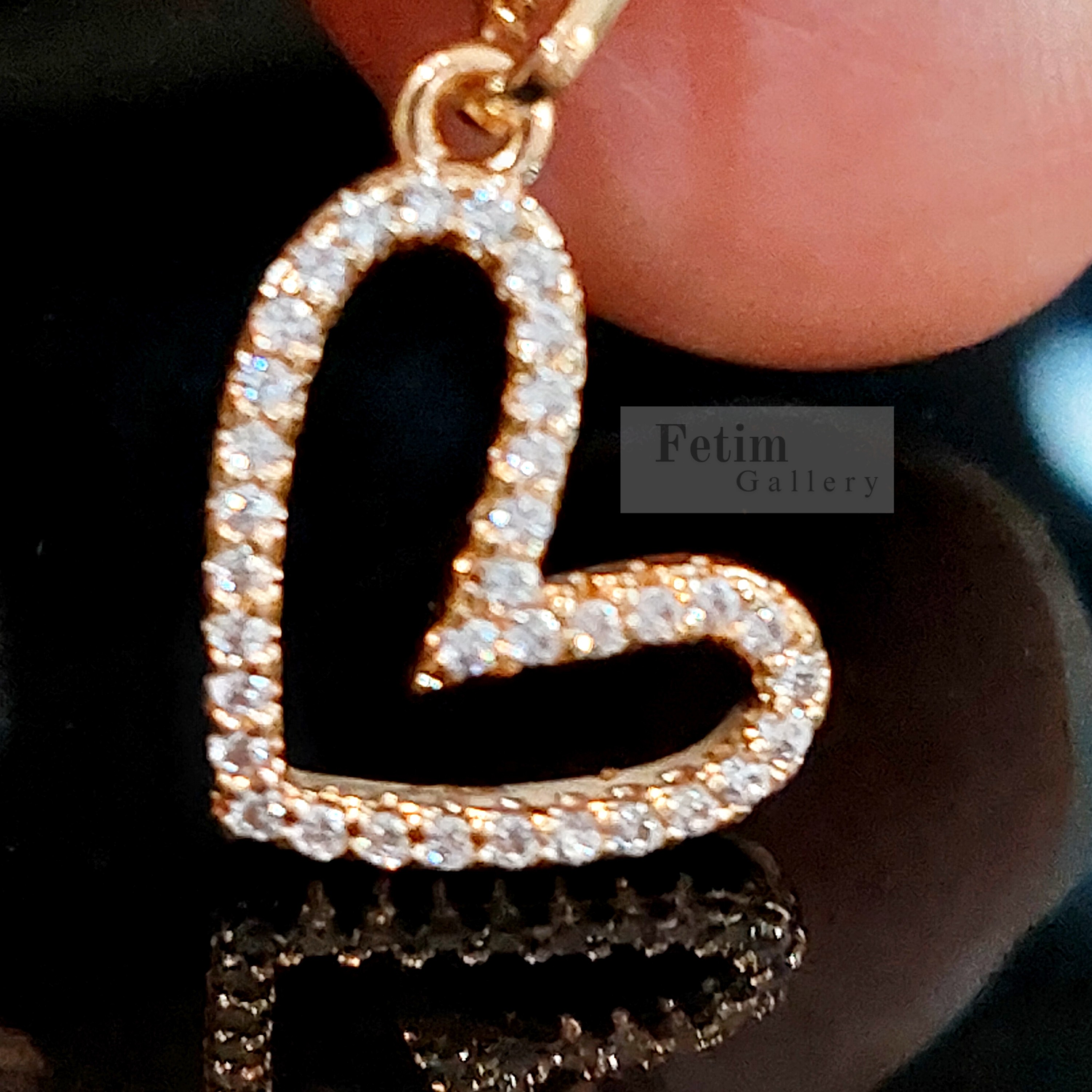 پلاک ژوپینگ اصل طرح قلب فول نگین سواروسکی