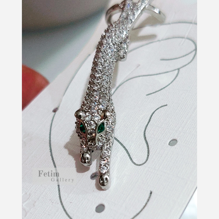 گوشواره ایرکاف تک گوش جگوار فول نگین جواهری