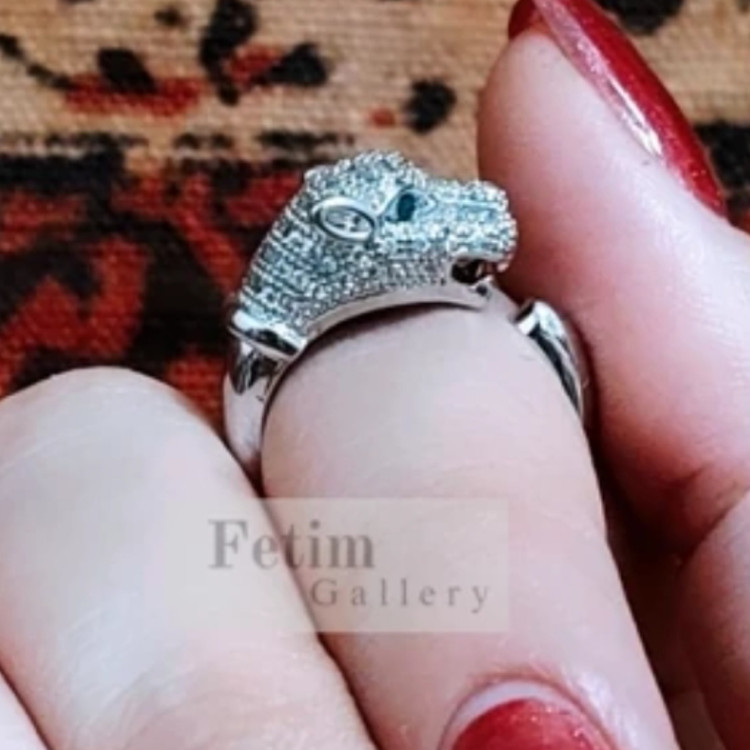 گوشواره ایرکاف تک گوش جگوار فول نگین جواهری