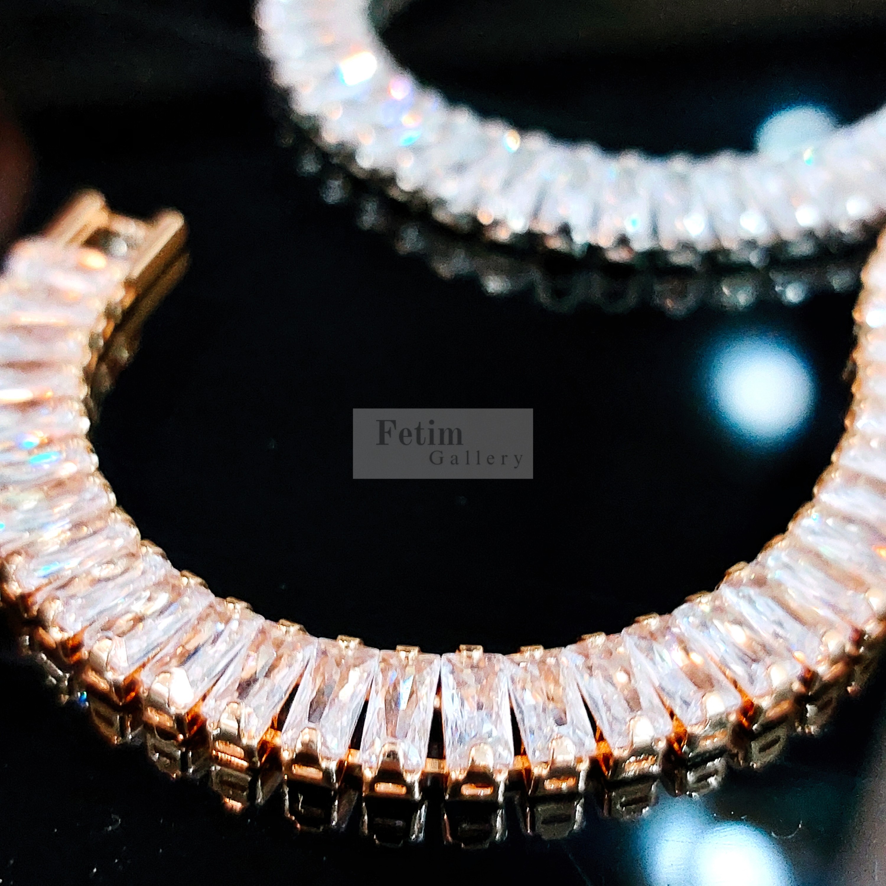دستبند تنیسی آبکاری طلا در دو رنگ