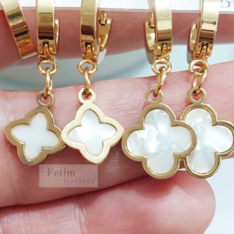 گوشواره ونکلیف سه جفتی استیل رنگ ثابت