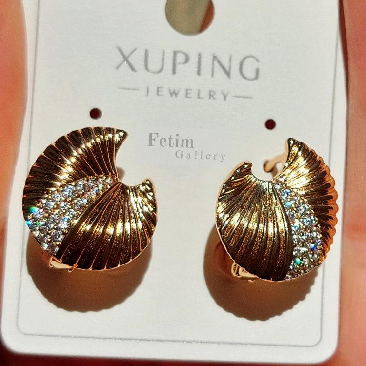 گوشواره ژوپینگ طرح طلا نگین سواروسکی کد03