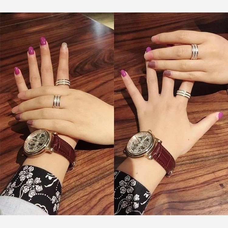 حلقه رینگ نگین سواروسکی استیل مردانه و زنانه