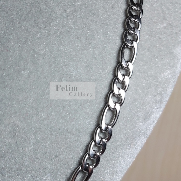 گردنبند مردانه فیگارو استیل استیل رنگ ثابت قد 61 زنجیر استیل