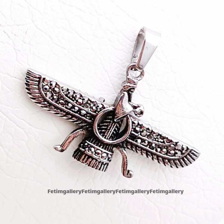 گردنبند اهورامزدااستیل دو رو
