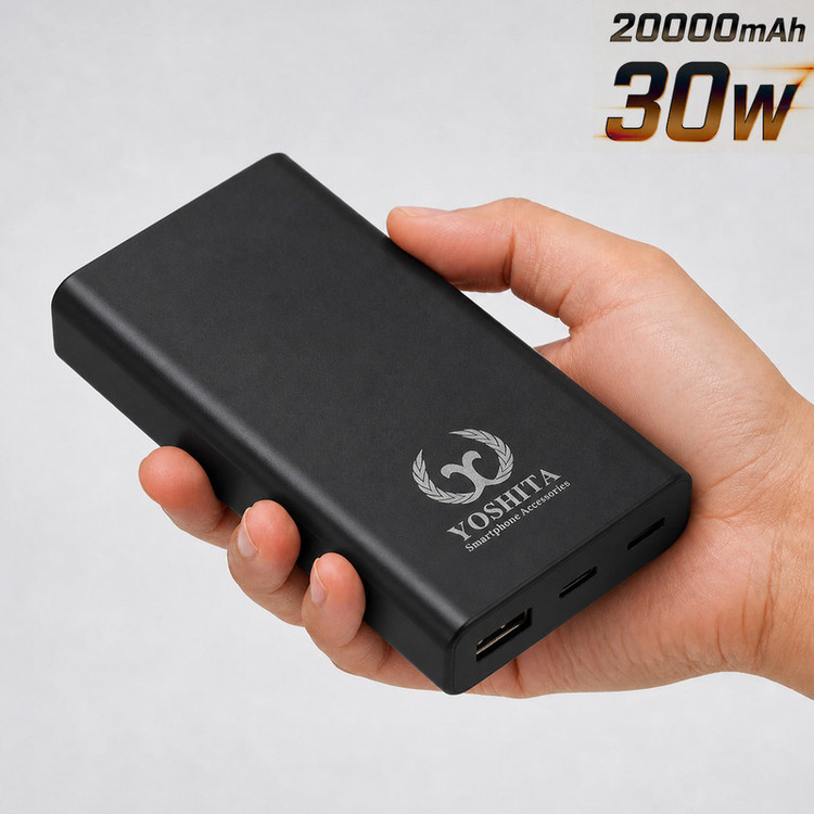 پاوربانک 30 وات یوشیتا مدل YP-001 ظرفیت 20000 میلیآمپرساعت به همراه یک عدد کابل USB-A به USB-C