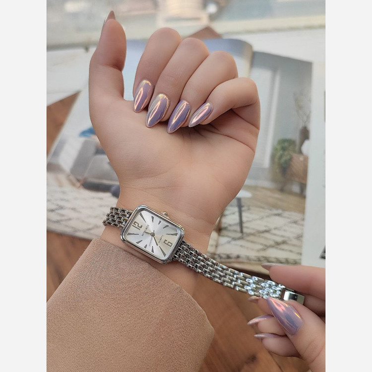 ساعت دخترانه و زنانه مارکHUNGRUI صفحه گرد و مستطیل دور نگین و ساده