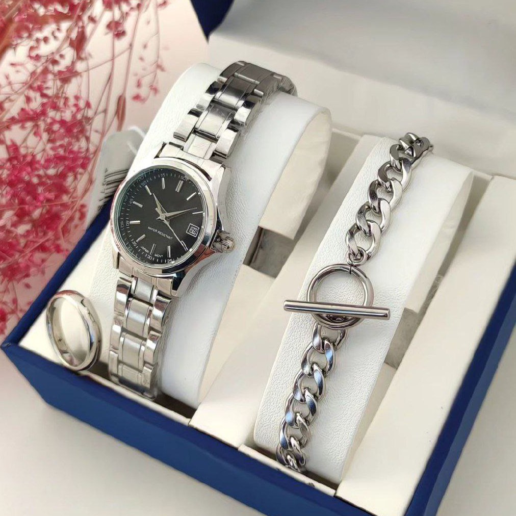 ساعت زنانه دخترانه مارک CASIO  درجه Aبا دستبد قفل T و حلقه