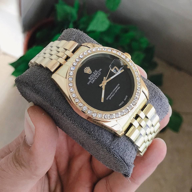 ساعت مردانه مارک ROLEX تاریخدار صفحه مشکی و سفید کد34765